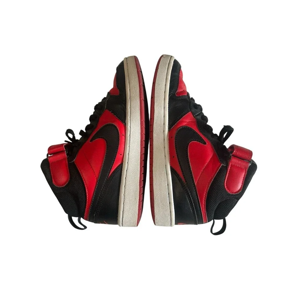 Nike Boys Court Borough Mid 2 CD7782-602 Leather Red Basketball Sneakers 5Y